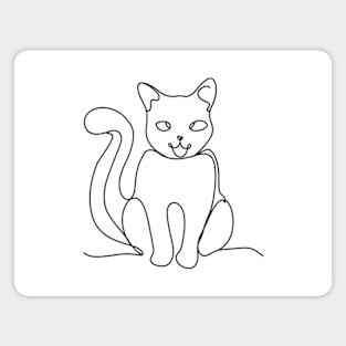 Cat Line Art Magnet